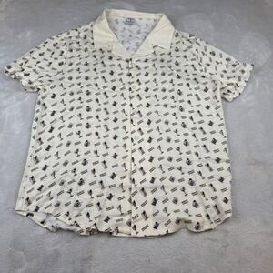 Maker's Mark‎ Cocktail Print Button Down Shirt Men's Small Short Sleeve